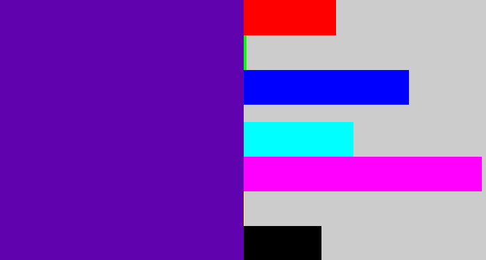 Hex color #6003ae - violet blue