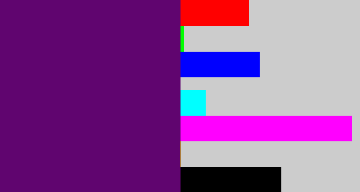 Hex color #60056f - royal purple