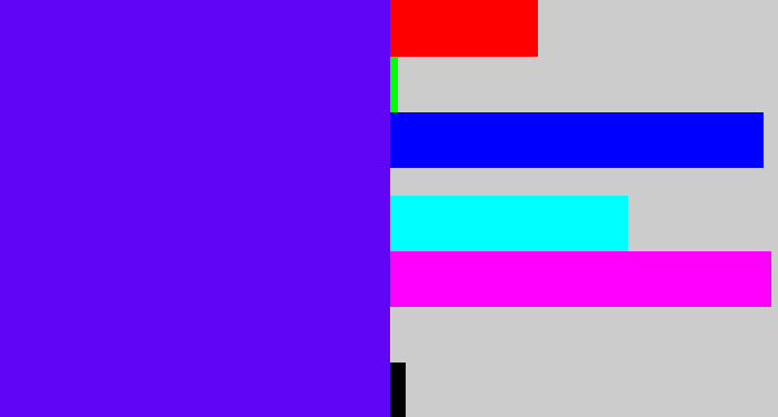 Hex color #6005f5 - blue/purple