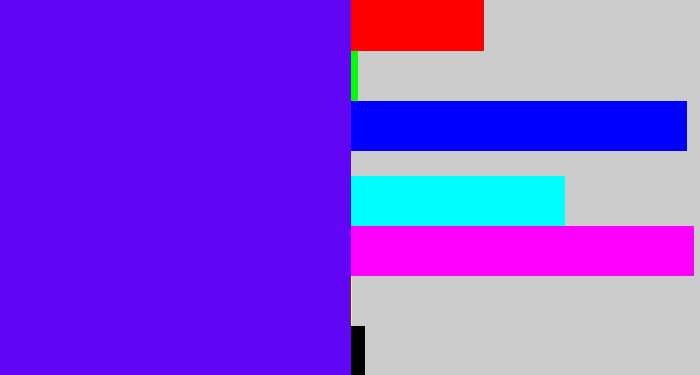 Hex color #6006f4 - blue/purple