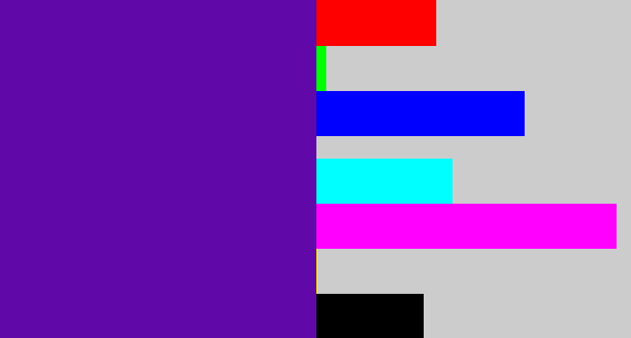 Hex color #6008a8 - violet blue