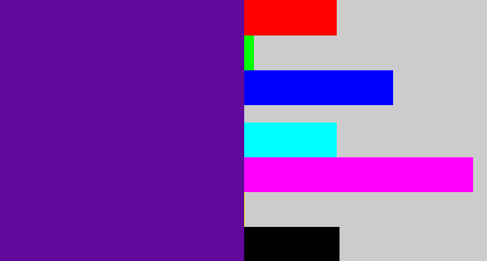 Hex color #60099b - purple