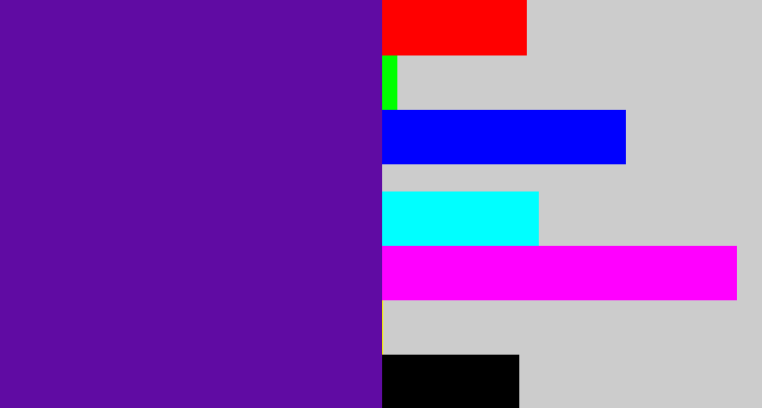 Hex color #600ba3 - purple