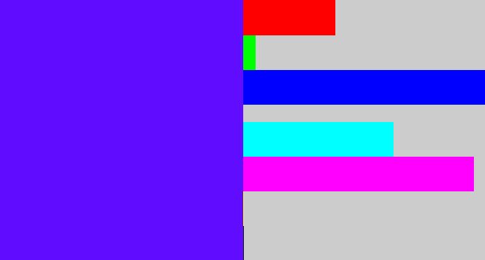 Hex color #600cff - blue/purple