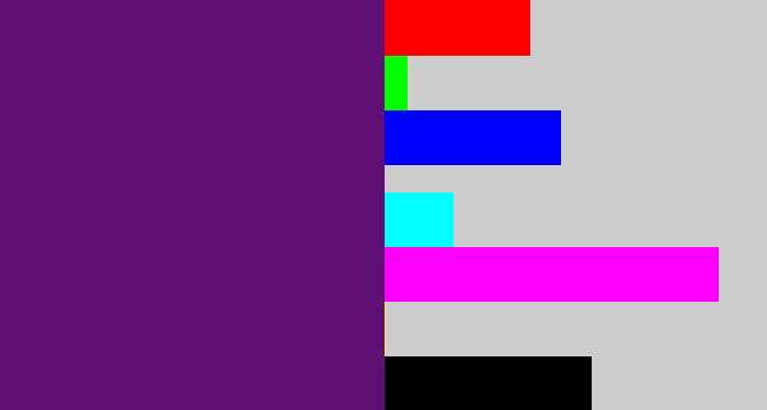 Hex color #600f75 - darkish purple