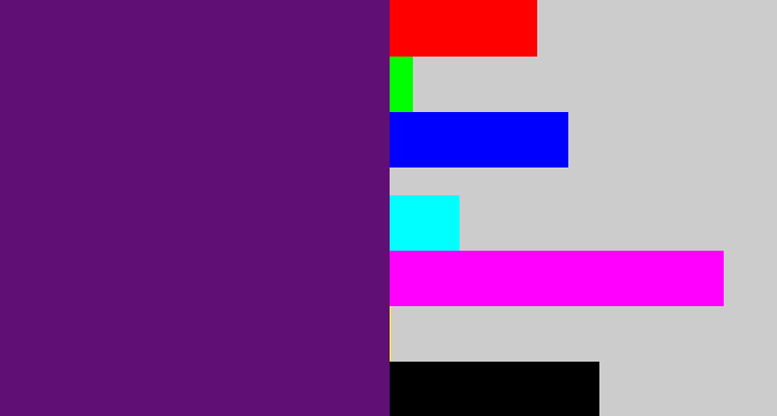Hex color #601075 - darkish purple