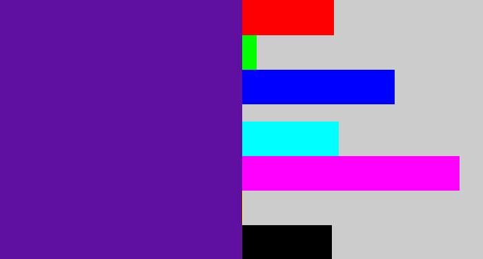 Hex color #6010a0 - purple