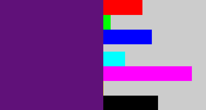 Hex color #601179 - darkish purple