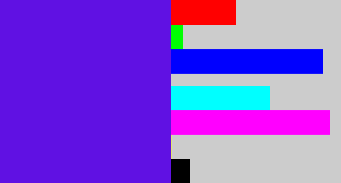 Hex color #6011e3 - blue violet