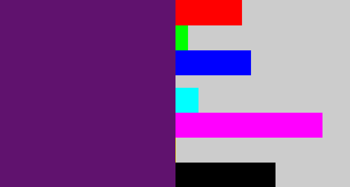 Hex color #60126e - darkish purple