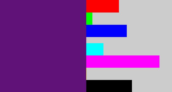 Hex color #601278 - darkish purple