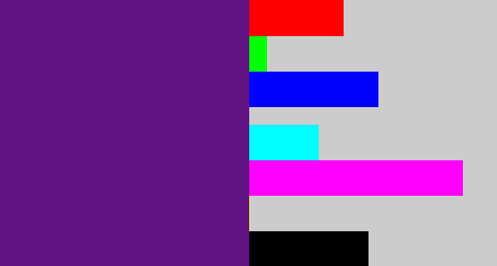 Hex color #601285 - darkish purple
