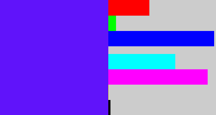 Hex color #6013fa - purplish blue