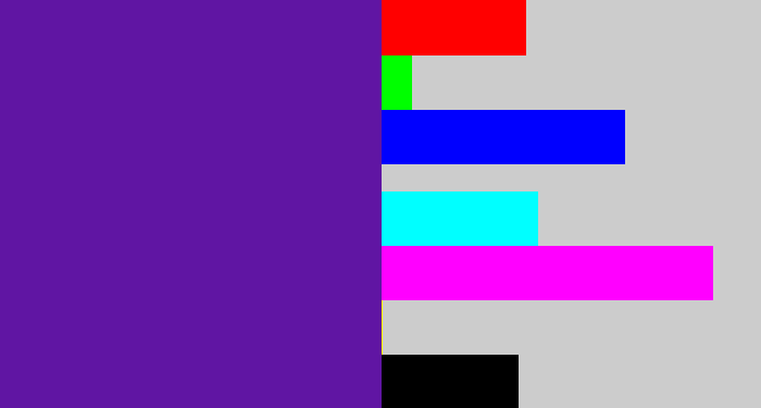 Hex color #6015a3 - purple
