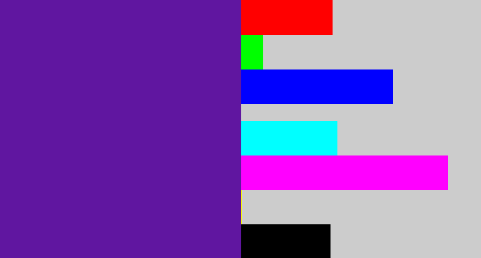 Hex color #6016a0 - purple