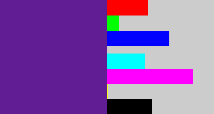 Hex color #601d94 - purple