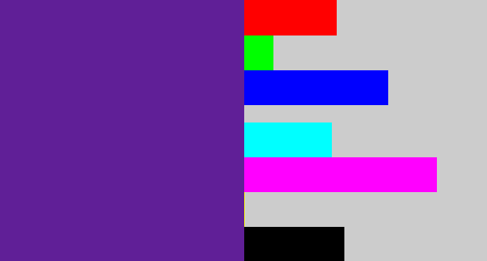 Hex color #601f97 - purple