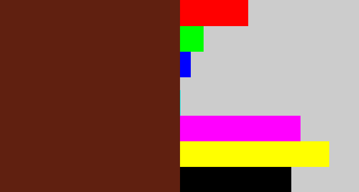 Hex color #602010 - reddy brown