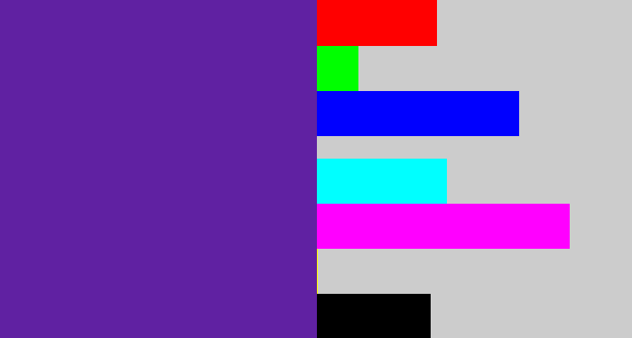 Hex color #6021a2 - purple
