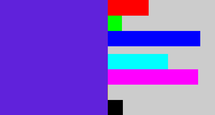 Hex color #6022db - purple/blue