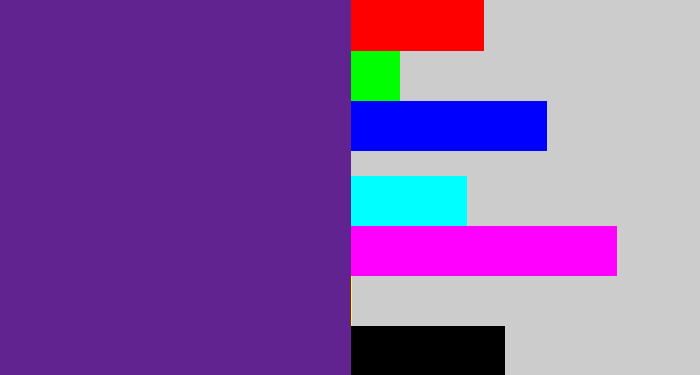 Hex color #602390 - purple