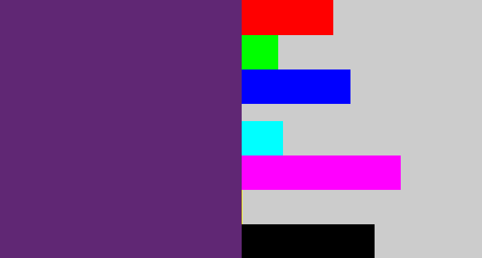 Hex color #602774 - darkish purple