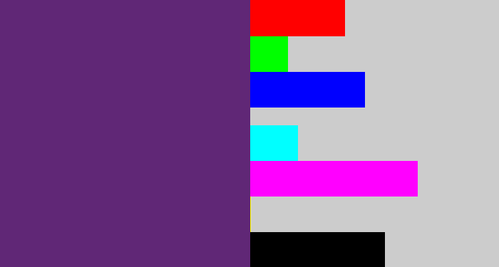 Hex color #602776 - darkish purple