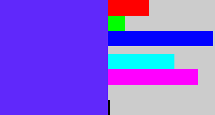 Hex color #6028fb - purplish blue