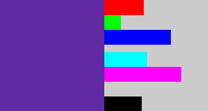 Hex color #602aa2 - purple