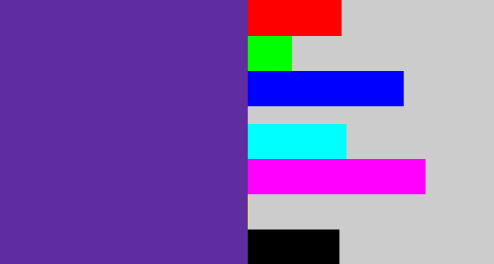 Hex color #602da1 - purple