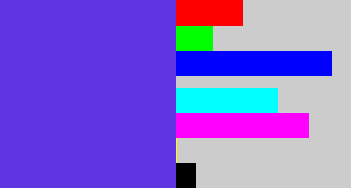 Hex color #6036e2 - purpley blue