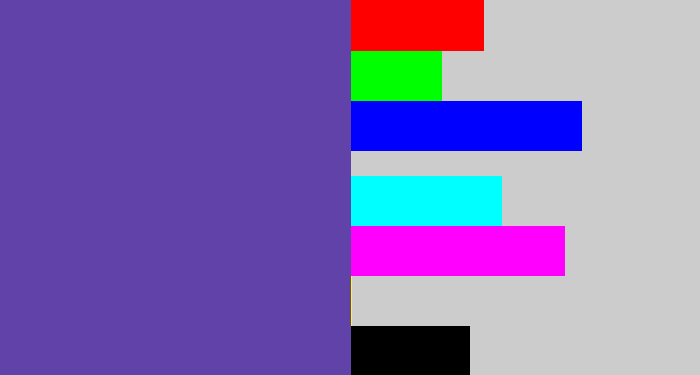 Hex color #6042a9 - bluey purple