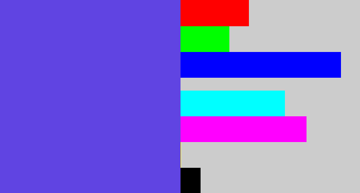 Hex color #6044e2 - purpleish blue