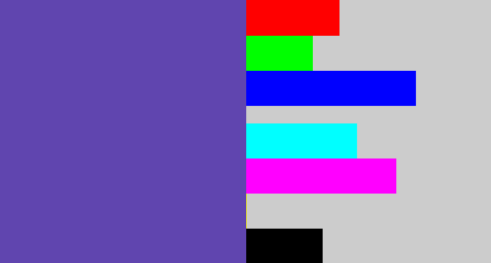 Hex color #6045af - bluey purple
