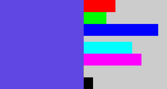 Hex color #6046e3 - purpleish blue