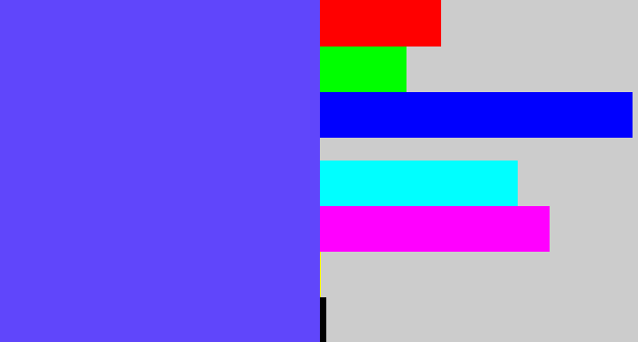 Hex color #6046fb - purpleish blue