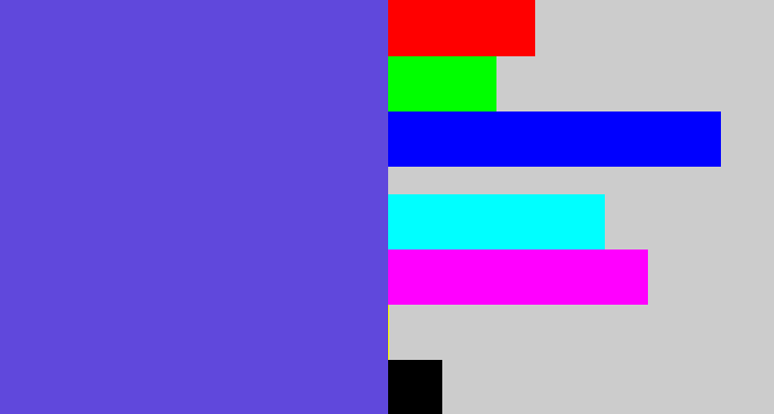 Hex color #6048dc - purpleish blue