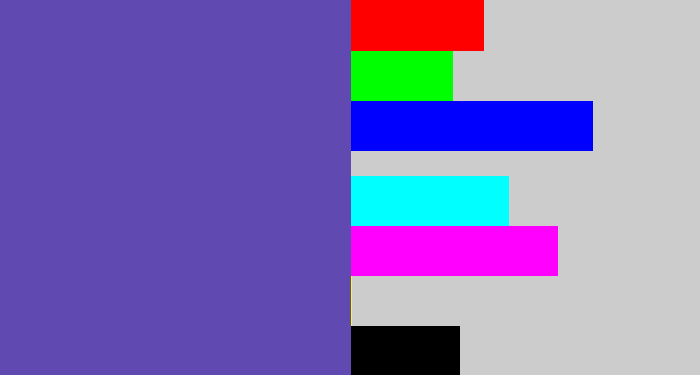 Hex color #6049b0 - bluey purple