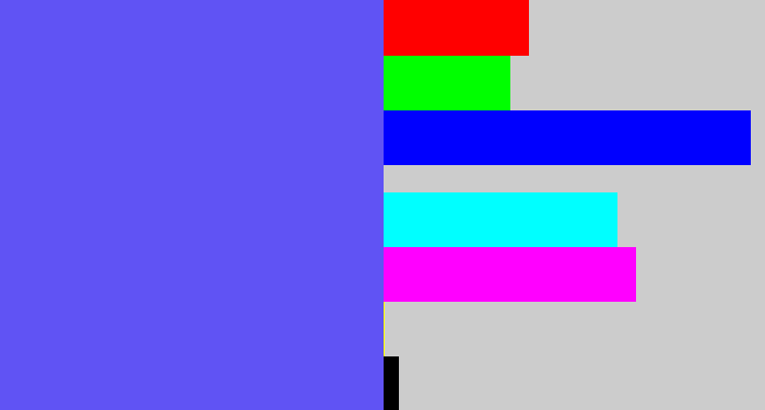 Hex color #6053f4 - purpleish blue