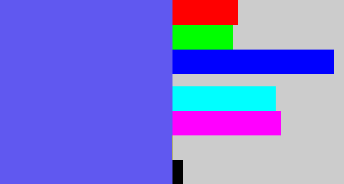 Hex color #6058f0 - purpleish blue