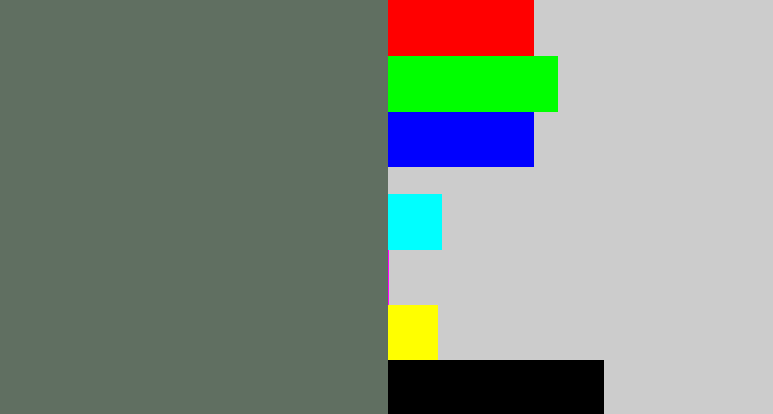 Hex color #606f61 - slate grey