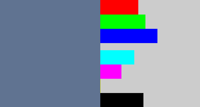 Hex color #607391 - blue grey