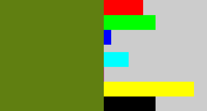 Hex color #607f11 - sap green