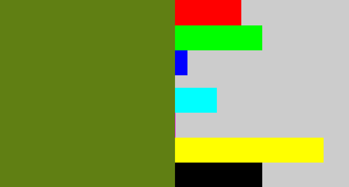 Hex color #607f13 - sap green