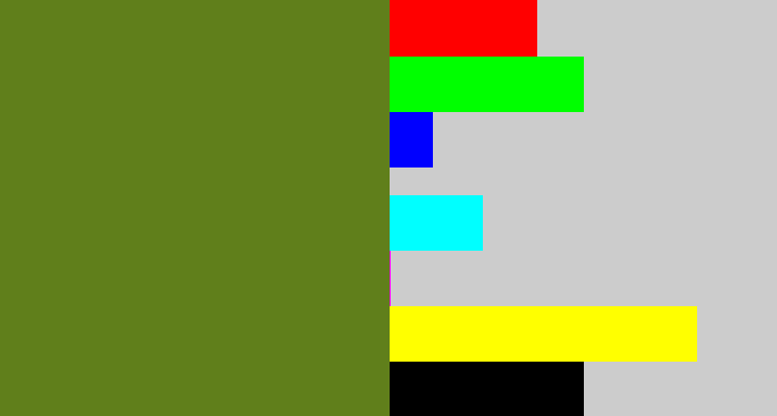 Hex color #607f1b - sap green