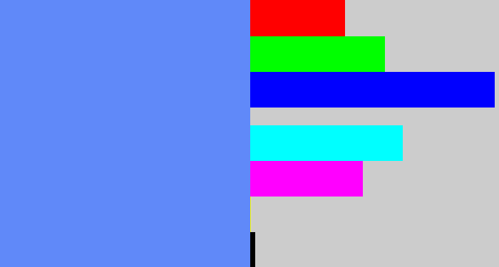 Hex color #6089f9 - soft blue