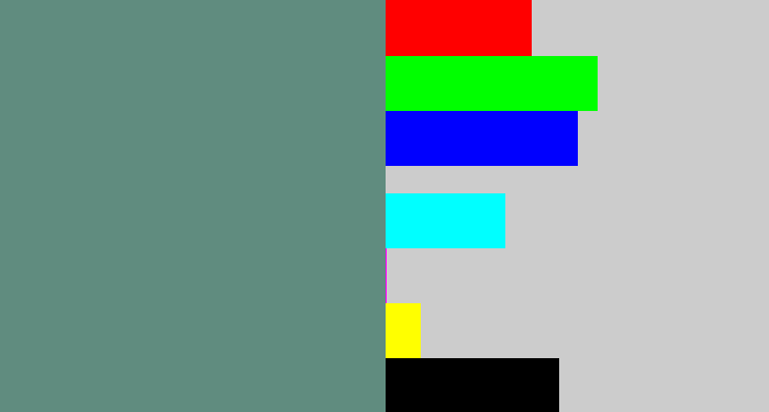Hex color #608c7f - grey teal