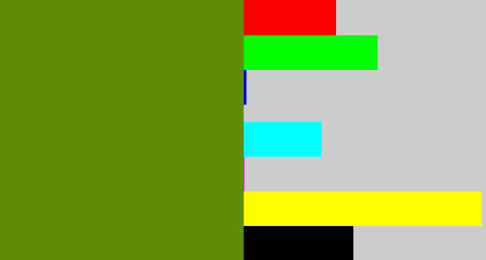 Hex color #608d03 - dark yellow green