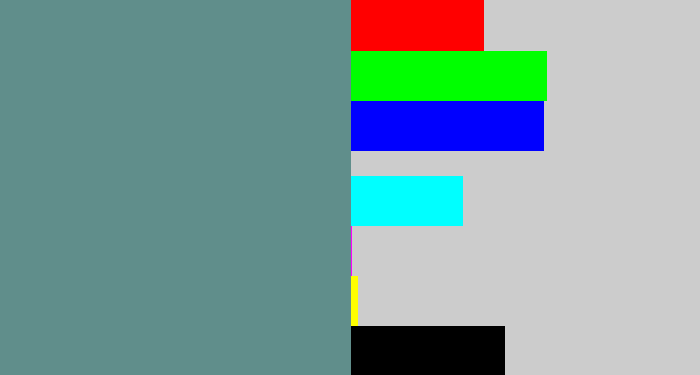 Hex color #608e8b - grey teal
