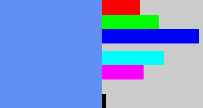 Hex color #6090f5 - soft blue